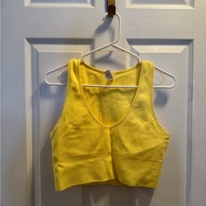 Women’s 90 Degree By Reflex Yellow Crop Top: L